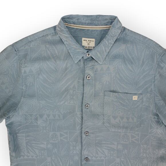 Medium JackO'Neill Aloha Shirt SkyBlue ShortSleeve Collar AlloverPrint Outdoor - Picture 4 of 10